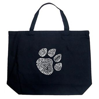 Large Word Art Tote Bag - Cat Paw