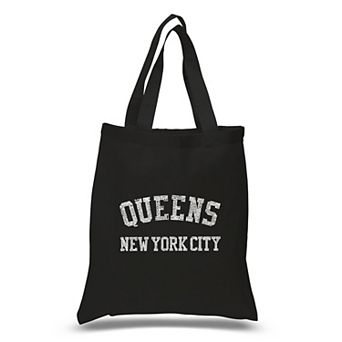 Small Word Art Tote Bag - POPULAR NEIGHBORHOODS IN QUEENS, NY
