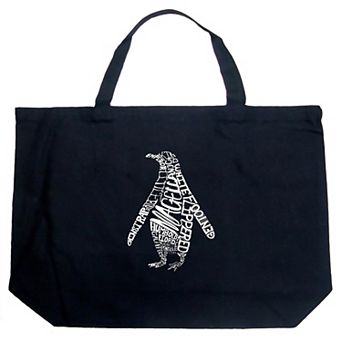 Large Word Art Tote Bag - Penguin