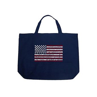 Large Word Art Tote Bag - 50 States USA Flag