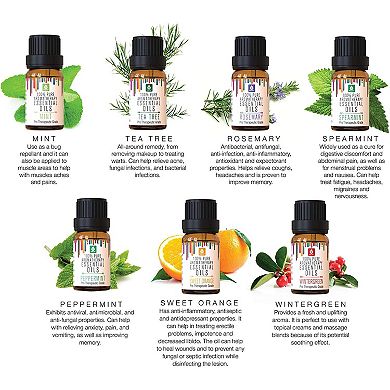 Pursonic Aromatherapy Diffuser & Essential Oil Set-Ultrasonic Top 14 Oils-300ml with 2 Mist Settings 7 Ambient Light Settings--Therapeutic Grade Oils