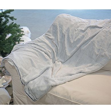 Ash Gray Plush Rectangular Throw Blanket 55" x 62"