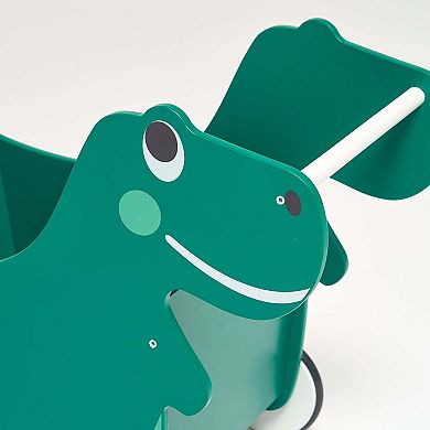 Push Toy and Toy Storage Dino the Green Dinosaur