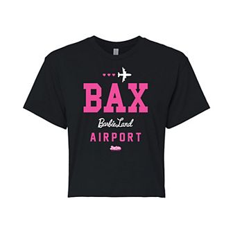Juniors' Barbie: The Movie Barbie Land Airport Graphic Tee