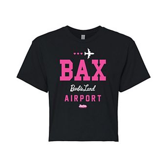 Juniors' Barbie: The Movie Barbie Land Airport Graphic Tee