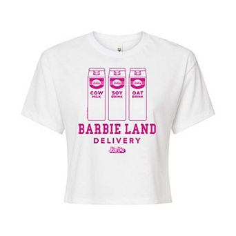 Juniors' Barbie: The Movie Barbie Land Delivery Graphic Tee