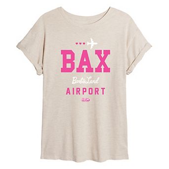 Juniors' Barbie: The Movie Barbie Land Airport Graphic Tee