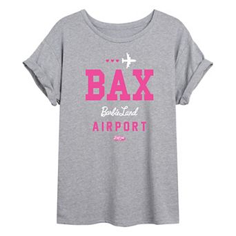 Juniors' Barbie: The Movie Barbie Land Airport Graphic Tee