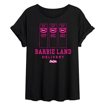Juniors' Barbie: The Movie Barbie Land Delivery Graphic Tee