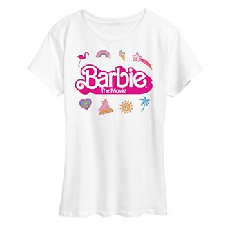 Juniors' Barbie™ The Movie Logo Icons Graphic Tee