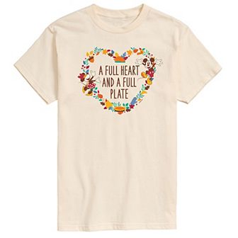 Disney's Mickey & Minnie Mouse Men's Full Heart And Full Plate Graphic Tee