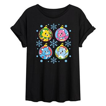Juniors' Care Bears Unlock The Magic Ornaments Oversized Tee