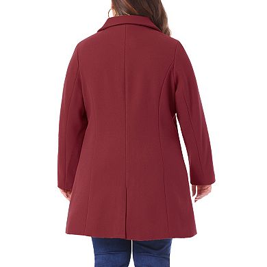Women's Plus Size Turndown Collar Single Breasted Coats