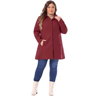 Women's Plus Size Turndown Collar Single Breasted Coats