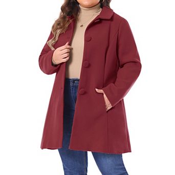 Women's Plus Size Turndown Collar Single Breasted Coats