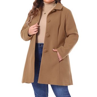 Women's Plus Size Turndown Collar Single Breasted Coats