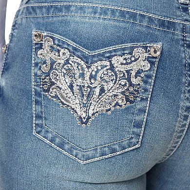Juniors' WallFlower Insta Stretch Luscious Curvy Mid-Rise Bling Crop Jeans
