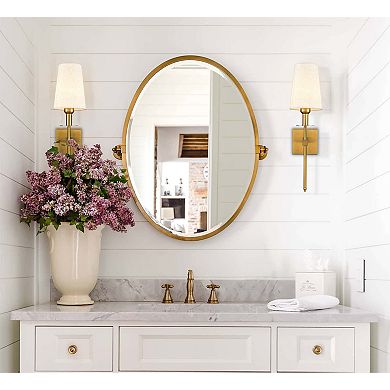 Gold Wall Sconce Sets of 2 Beige Linen Shade Plug-in Porch Light