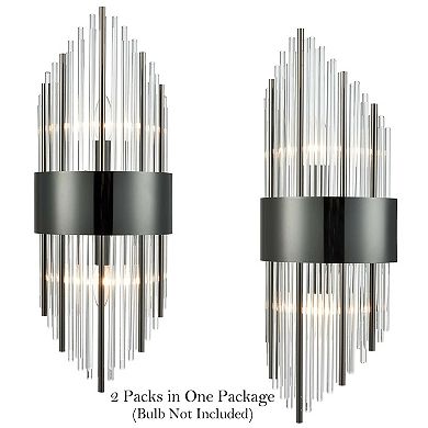 Modern Flute Shape Glass Wall Sconces 2-Pack Wall Sconce Lighting