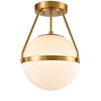Gold Globe Semi Flush Ceiling Light