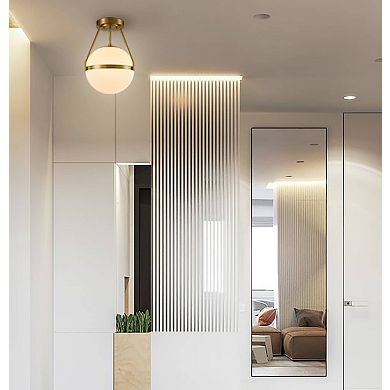 Gold Globe Semi Flush Ceiling Light