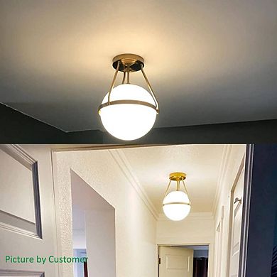 Gold Globe Semi Flush Ceiling Light