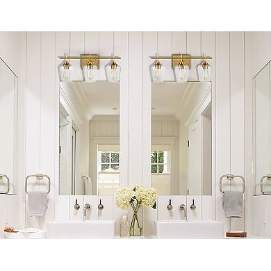 Lighting Brass Wall Sconce Bathroom Vanity 3-Light
