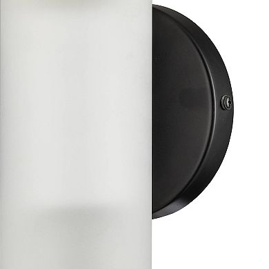 Modern Bathroom Sconce Cylinder Fixture Set of Two, Black