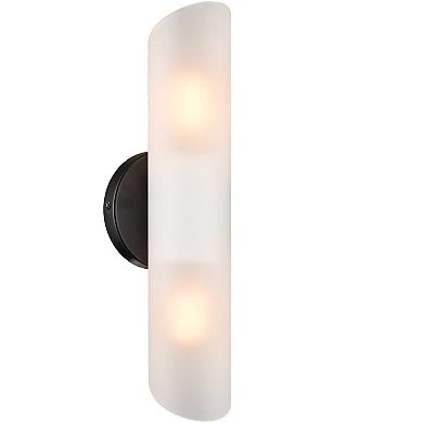 Modern Bathroom Sconce Cylinder Fixture Set of Two, Black