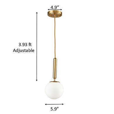 Kitchen Island Gold Globe Pendant Light