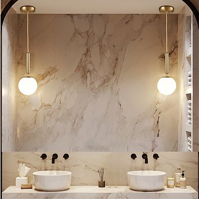 Kitchen Island Gold Globe Pendant Light