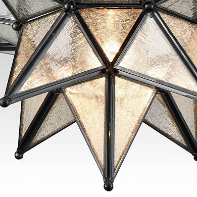 Seeded Glass Moravian Star Flush Mount Ceiling Light