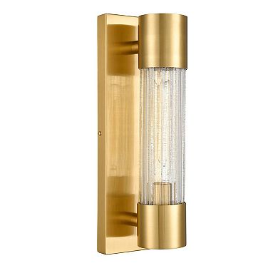Modern Brass Wall Sconce Light Bathroom Vanity Light with Crackle Glass