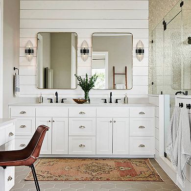 Mid-Century Elegant Glass Rod Wall Sconces Lighting Set of 2