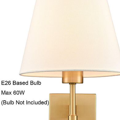 Plug-in Wall Sconces Set Of Two Beige Shade Swing Arm Wall Lamp