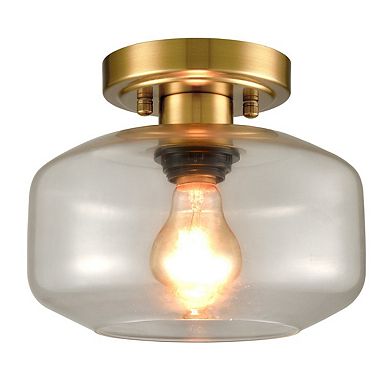 Modern Semi Flush Ceiling Lights Open Glass Drum Shade