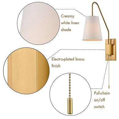 Modern Brass Wall Lamps Set of 2 Plug-In Wall Lights