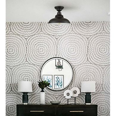 Farmhouse Ceiling Light Semigloss Black Semi Flush Ceiling Lighting
