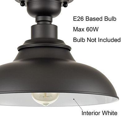Farmhouse Ceiling Light Semigloss Black Semi Flush Ceiling Lighting