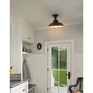 Farmhouse Ceiling Light Semigloss Black Semi Flush Ceiling Lighting