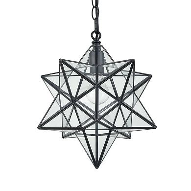 Moravian Star Pendant Lights Clear Glass Shade , 14-Inch