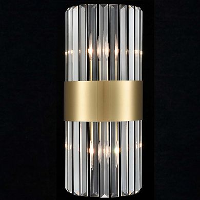 Crystal Wall Sconces Set of 2 Brass Gold Wall Light Fixture