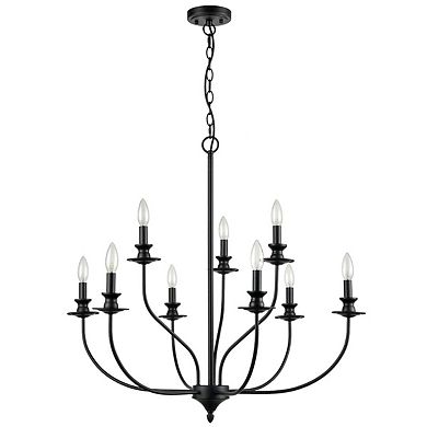 Farmhouse Chandelier Black Candle Chandelier for Dining