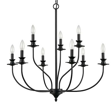 Farmhouse Chandelier Black Candle Chandelier for Dining