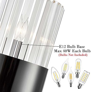 Titanium Black and Clear Glass Wall Sconces Lighting 2-Pack