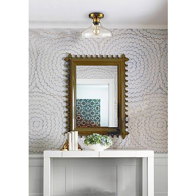 Contemporary Metal Glass Ceiling Light Brass 1-Light Pendant Light