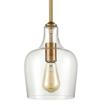Modern Brass Glass Pendant Light for Kitchen Rod-Hung