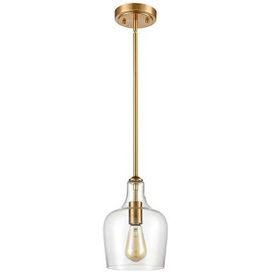 Modern Brass Glass Pendant Light for Kitchen Rod-Hung