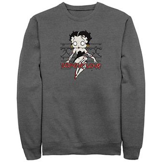 Men's Betty Boop Halloween Zombie Love Pose Fleece Sweatshirt