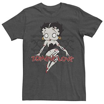 Men's Betty Boop Halloween Zombie Love Pose Graphic Tee